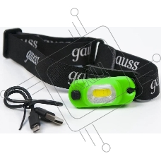 Фонарь налобный GAUSS GFL408 3W 150lm Li-ion 300mAh LED