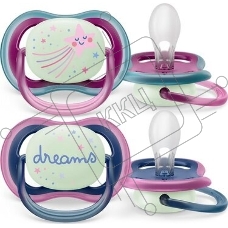Пустышка Philips Avent ultra air, ночная, звезда/DREAMS, 6-18 мес., 2 шт.