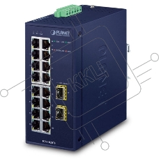 Коммутатор PLANET IGS-1820TF, 16×1 Гбит/с + 2×1 Гбит/с SFP, неуправляемый