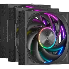 Вентилятор для корпуса PCCooler F7 X120 ARGB BK 3IN1 (120x120x28мм, 4-pin PWM, ARGB, 83CFM, 33.1dBA, 3000RPM, черный, 3pcs)