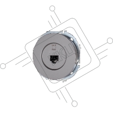 Розетка компьютерная СП OSEN RJ45 кат.6 механизм сер. матов. LEZARD 743-7488-140