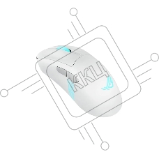 Мышь беспроводная ASUS ROG KERIS II ORIGIN, 54g, Wired, 2.4GHz RF, Bluetooth 5.1, 42K DPI sensor, 5 Prograммable Buttons, White