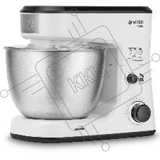 Кухонный комбайн Vitek VT-1438(GY) 1438(GY) Vitek Мощность 900 Вт. 6 скоростей Чаша из нержавеющей стали объемом 4 л. 3 насадки: Насадка для взбивания Насадка для замешивания теста Насадка для смешивания Планетарное вращение насадок Прозрачная крышка для 