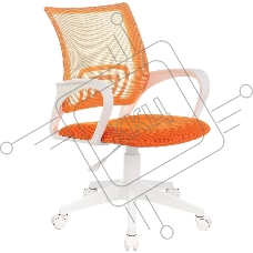 Кресло компьютерное Бюрократ CH-W695NLT TW-38-3 TW-96-1 оранжевый, сетка/ткань, крестовина пластик, пластик белый Кресло компьютерное Бюрократ CH-W695NLT TW-38-3 TW-96-1 оранжевый, сетка/ткань, крестовина пластик, пластик белый