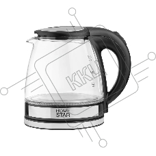 Чайник Homestar HS-1052 (1,2 л.) стекло, пластик черный