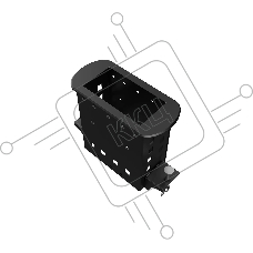 Прямоугольный металлический корпус Wize Pro WRTS-M-4BOX-B серия M, для модульной системы врезного лючка в стол без крышки для установки до 4 модулей-вставок серии М, черный