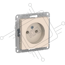 Механизм розетки 1-м СП AtlasDesign без заземл. 16А беж. SchE ATN000241