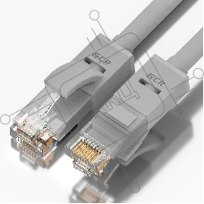 Патч-корд GCR UTP кат.5е, RJ45, литой, перекрестный ethernet 2.0m, серый