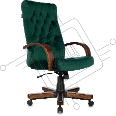 Кресло руководителя Бюрократ T-9928WALNUT Fabric Italia Green зеленый, крестов. металл/дерево Кресло руководителя Бюрократ T-9928WALNUT Fabric Italia Green зеленый, крестов. металл/дерево