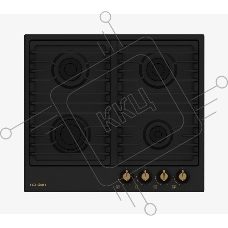 Встраиваемая газовая панель NORDEN ANTIQUE 64G MBL RUSTIC FFD матовый черный