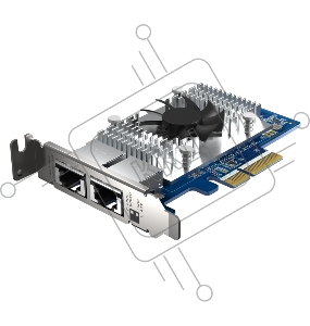 Сетевая карта QNAP QXG-10G2T-X710 LAN Expansion Card, PCIe Gen 3, Two 10GbE (10G / 5G / 2.5G / 1G / 100M)) Ports with SR-IOV and iSCSI, Block-based, Supports Multiple Virtual Disk Modes