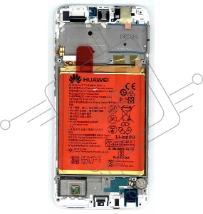 Дисплей для Huawei P Smart в сборе с тачскрином, панелью и аккумулятором (02351SVE), белый