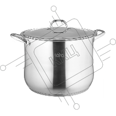 Кастрюля LARA LR02-47 21,8 л 34x25см, индукционное дно, крышка из стали, нержавеющая сталь
