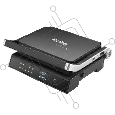 Гриль KORTING KGPA 0403 W Infinity, мощность 2000 Вт, сенсорное управление, цветной дисплей, 10 автоматических программ, раздельная регулировка температуры верхней и нижней панелей, температура от 90 до 230 градусов, таймер, цвет черный