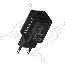 Сетевое зарядное устройство Maxvi A354PD Type-C 20W PD3.0 + USB 2.4A, черный