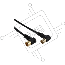 Кабель Rexant 18-0014 TV PLUG - TV JACK, 3м, угловой, черный
