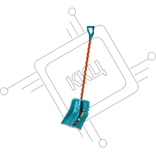 Снеговая лопата Grinda PROLine FIBER-400 400 мм пластиковая с алюминиевой планкой, особопрочный легкий черенок из фибергласса, V-ручка