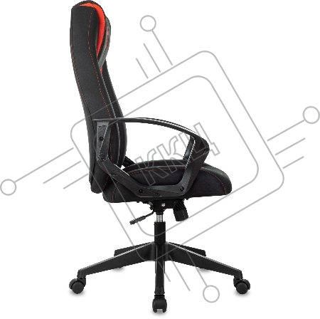 Кресло игровое Zombie 200 черный/красный ткань/эко.кожа крестов. пластик