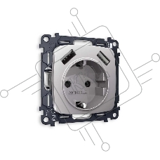 Комплект механизма электрической розетки OMEGA Сталь матовый 2USB A+A 18W (быстрая зарядка) с/з QUANT (OP5090, VM155) MO509010