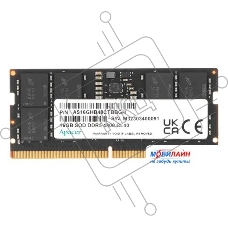 Оперативная память Apacer, DDR5, 16GB (1x16GB), 4800MHz, CL40, SO-DIMM