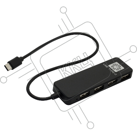 Концентратор 5bites HB24C-210BK 4*USB2.0 / TYPE-C PLUG / BLACK