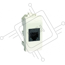 Розетка компьютерная DKC Brava 76458B RJ45 кат.6, 8P8C, белая, 1 мод