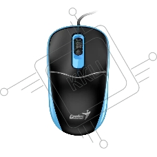 Мышь проводная Genius DX-111 черно-синий, 1200 dpi, USB, кнопки - 3