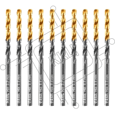 Сверло по металлу Denzel 3,5 мм, HSS-Tin, Golden Tip, 10 шт.