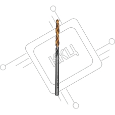 Сверло спиральное по металлу Denzel 4 x 75мм, Р6М5, Golden Tip, многогранная заточка