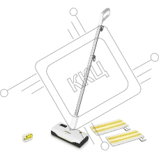 Паровая швабра Karcher SC 1 Upright белый, вертикальный, 1300 Вт, 38 г/мин, 200 мл