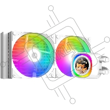 Система водяного охлаждения ID-Cooling FX240 LCD белый (Soc 1851/1700/1200/115X/AM5/AM4, 2x120мм fan, 2000rpm, 27.2 дБ, 300W, PWM 4-pin/5V 3Pin ARGB, Cop)