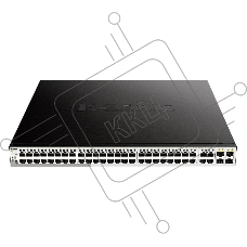 Коммутатор D-Link DGS-1210-52MP/FL1A, 48×1 Гбит/с PoE+ + 4×1 Гбит/с Combo (RJ45/SFP), настраиваемый