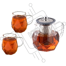 Чайник заварочный LEONORD AROMA, 820 мл из боросиликатного стекла, корпус с гранями (106791)