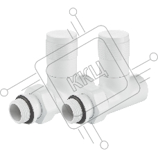 Набор дизайн-вентилей Royal Thermo PIANO, прямой (белый) 1/2