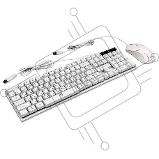 Комплект клавиатура+мышь Nakatomi KMG-2305U проводной, USB, 1600 DPI, белый