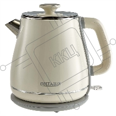 Чайник электрический Delta LUX DE-1019 (1,8 л, металл/пластик) белый