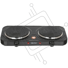Плита настольная электрическая Centek CT-1507 черный, 2 кВт, ТЭН, конфорки - 2, эмаль, поворотные переключатели