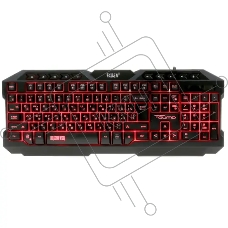 Клавиатура проводная игровая Qumo Fallen 2 K56, проводная, 104 + 10 клавиш мультимедиа, встроенные подсветки общая + кнопок 3 цвета