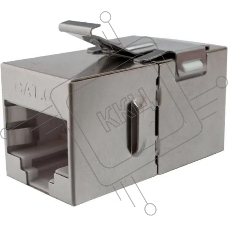 Адаптер Suprlan 10-0316-1, проходн. Keystone RJ45 кат.5E FTP, стальной