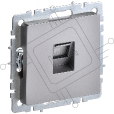 Розетка компьютерная IEK BRITE РК10-БрС RJ45 кат.5E сталь