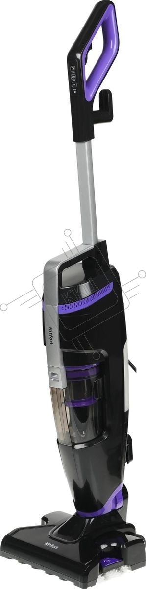 Пылесос вертикальный паровой Kitfort KT-575-1 черный, питание питание от сети, 1600 Вт, уборка влажная/паром/сухая, пылесборник 1.1 л