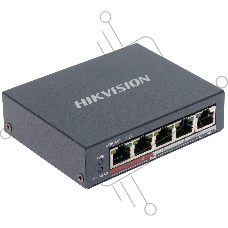 Коммутатор Hikvision DS-3E0105P-E(B), 4×100 Мбит/с PoE + 1×100 Мбит/с Uplink, неуправляемый