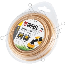 Леска для триммера Denzel армированная алюминием круглая, 2,0мм х 15м, блистер ALUFLEX