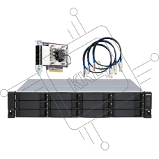Полка расширения сетевого хранилища без дисков SMB QNAP TL-R1200S-RP SATA 6GB/s JBOD storage enclosure, 12-tray 3,5