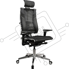 Кресло руководителя Метта Yoga 4DT B2-15D - YM93+Infinity+carbon черный сетка/кожа с подголов. крестов. алюминий хром (комплект 1 шт)