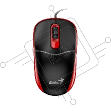 Мышь проводная Genius DX-111 черно-красный, 1200 dpi, USB, кнопки - 3