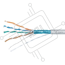 Кабель витая пара F/UTP 5e кат. 4 пары Cabeus FTP-4P-Cat.5e-SOLID-GY 24AWG(0.51 мм), медь, одножильный (solid), внутренний, PVC, нг(A)-LS, серый, уп/3