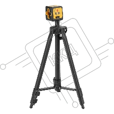 Лазерный уровень Denzel DQB-T, 30 м, зеленый луч, батарейки, штатив