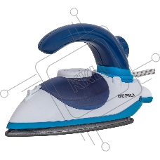 Утюг SUPRA IS-1001 белый/синий, 1000 Вт, 15 г/мин, 80 г/мин, 12 мл