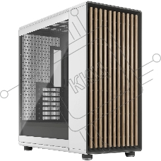 Компьютерный корпус без блока питания Fractal Design North XL TG Dark Tint, Full-Tower, 3x140мм, 2xUSB-A 3.2 + 1xUSB 3.2 Type-C E-ATX, ATX, mATX, mITX Wood panel, Chalk белый